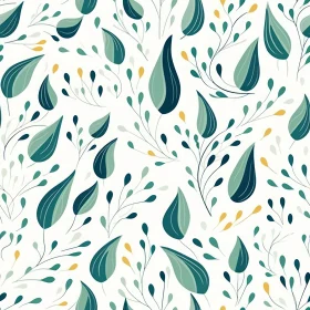 Green and Blue Floral Vector Pattern