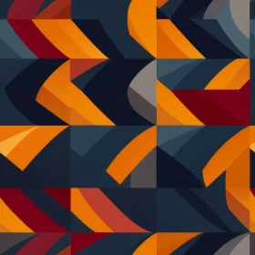 Retro Geometric Pattern in Orange, Blue, Gray, and Red