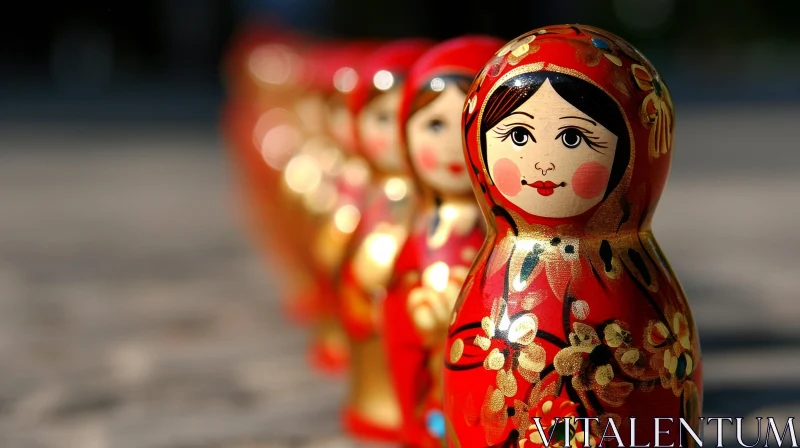Traditional Russian Nesting Dolls: A Vibrant Display of Craftsmanship AI Image