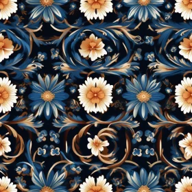Vintage Blue and White Floral Pattern
