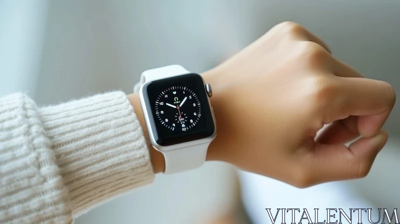Apple Watch Series 3 with White Sport Band | Time 10:08 AI Image