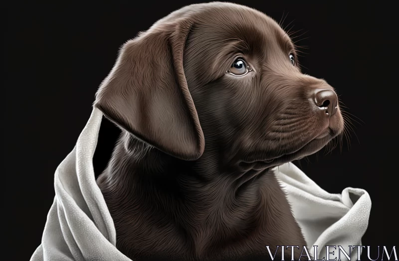 Captivating Chocolate Lab Puppy Portrait | Realistic Art AI Image
