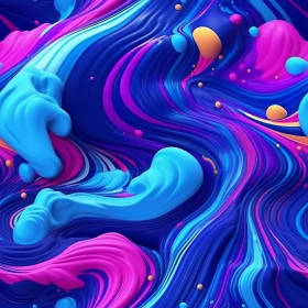 Colorful Abstract Painting with Dynamic Energy