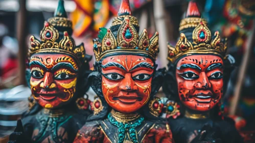 Intricate Nepalese Masks: A Captivating Display of Color and Tradition