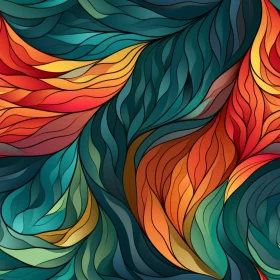 Colorful Abstract Leaves Pattern for Design Projects