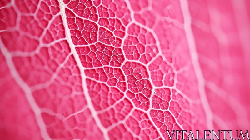 Intricate Leaf Texture on Pink Background AI Image