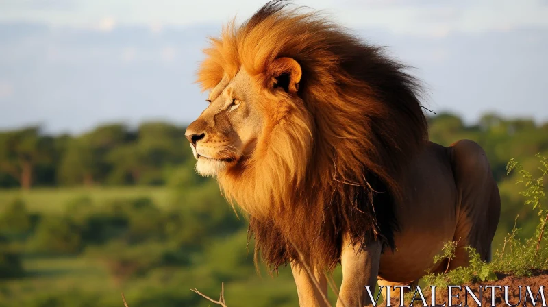 Majestic Lion in the Wild - Wildlife Photography AI Image