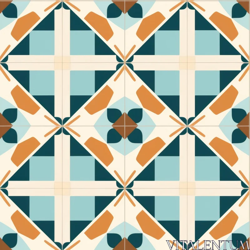 Moroccan Tiles Inspired Geometric Vector Pattern AI Image