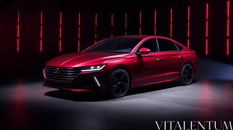 2020 Volkswagen Acept Sport Concept in a Captivating Red Environment AI Image