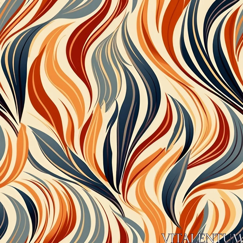 Energetic Blue and Orange Brushstroke Pattern AI Image