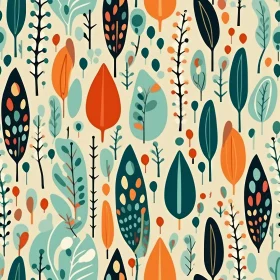 Mid-Century Modern Floral Vector Pattern