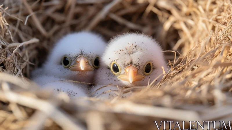 Adorable Baby Birds in Nest - Wildlife Photography AI Image