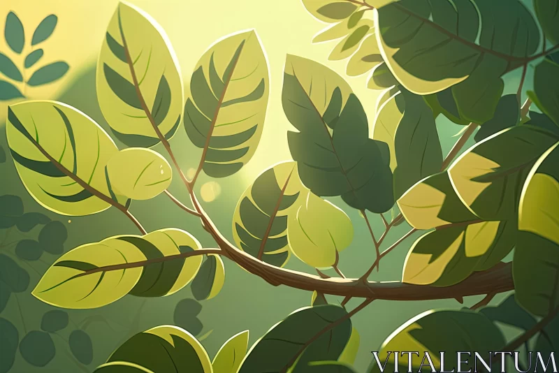 Enchanting Leaf Illustration in Playful 2d Game Art Style AI Image