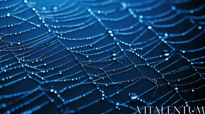 AI ART Enigmatic Spider Web with Water Droplets