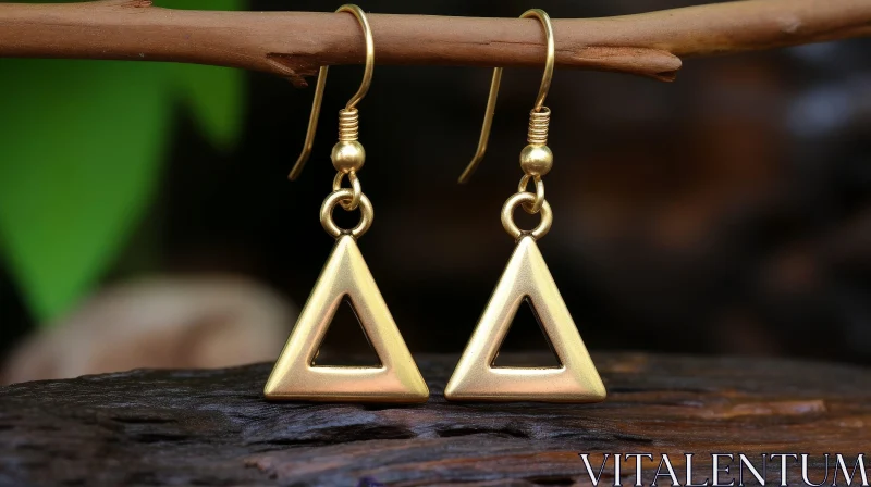 Exquisite Gold Earrings on Branch AI Image