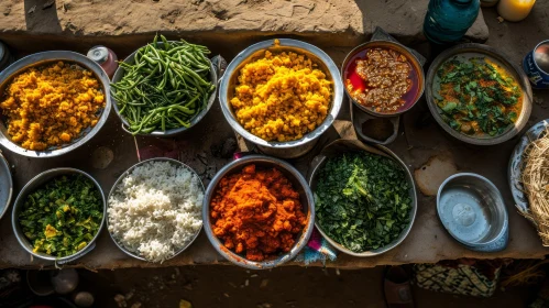 Exquisite Indian Food in Metal Bowls: A Gastronomic Delight