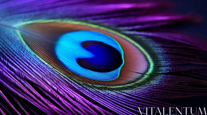 Intricate Peacock Feather Close-Up | Symbol of Beauty and Mystery AI Image