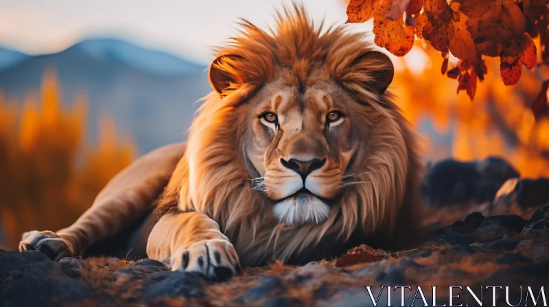 Majestic Lion in Natural Habitat AI Image