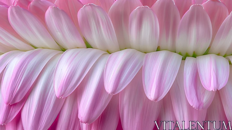 Symmetrical Pink and White Flower Petals Close-up AI Image