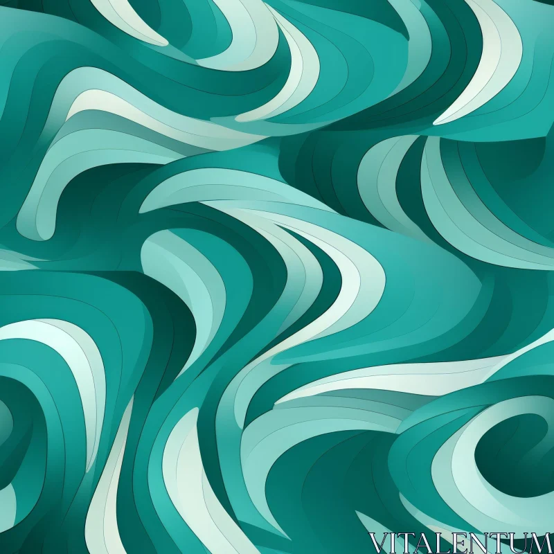 AI ART Tranquil Wave Abstract Painting - Serene Artwork for Spa or Yoga Studio