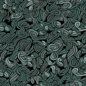 Dark Green Organic Seaweed Vine Pattern