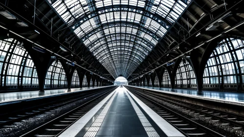 Ethereal Train Station with Glass Roof | Architectural Marvel