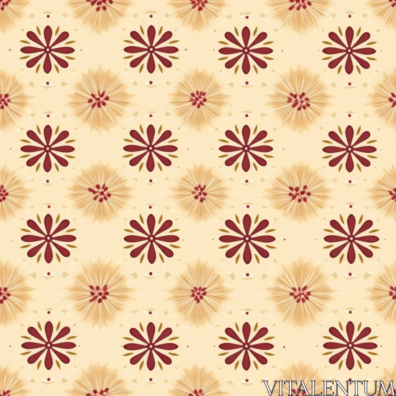 Intricate Floral Pattern on Beige Background AI Image