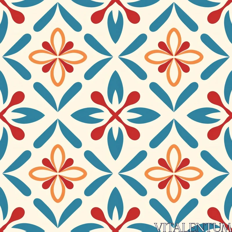 Seamless Pattern with Stars and Quatrefoils - Vector Illustration AI Image