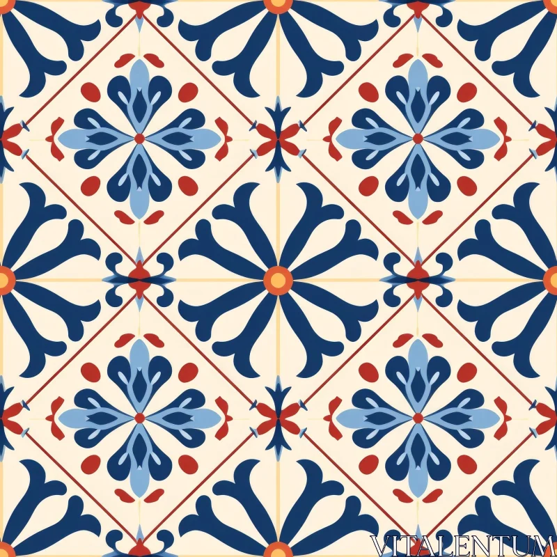 Seamless Tile Pattern with Stars and Quatrefoils AI Image