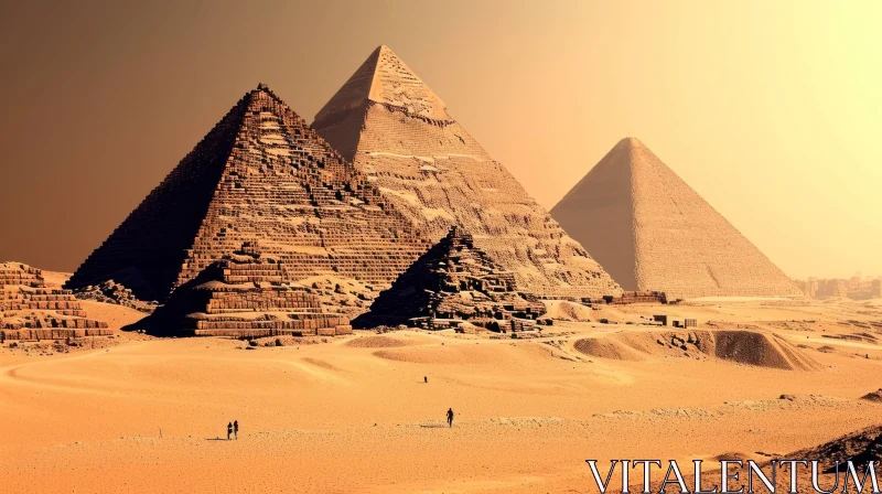 AI ART The Majestic Pyramids of Giza: A Glimpse into Ancient Egypt's Legacy