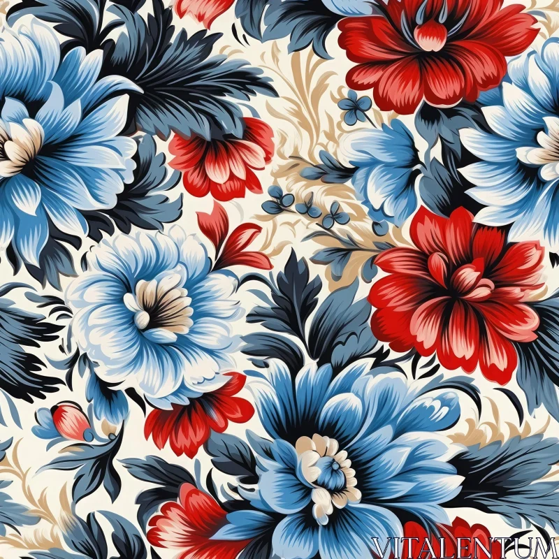 Colorful Floral Pattern on White Background AI Image