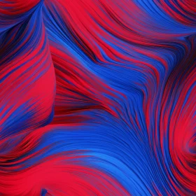 Elegant Abstract Painting with Red and Blue Palette