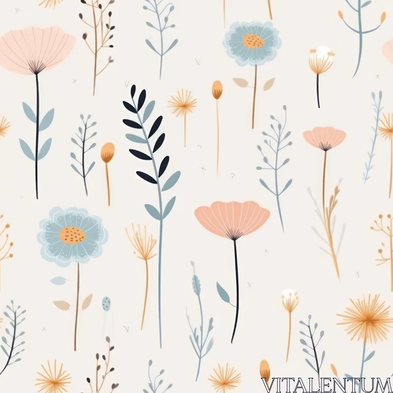 Elegant Floral Pattern - Background Design AI Image