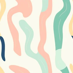 Pastel Waves Seamless Pattern - Soft Colors