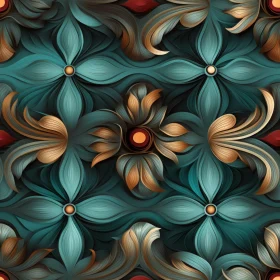 Teal and Gold Floral Pattern - Traditional Design Inspiration