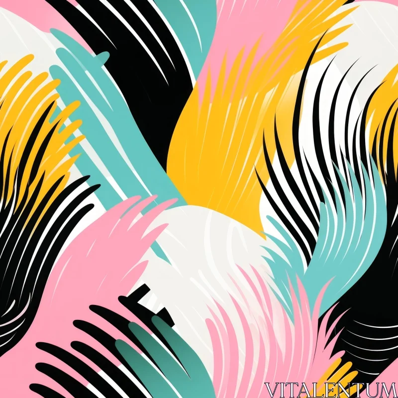 Abstract Brushstrokes Pattern - Energetic Colors AI Image