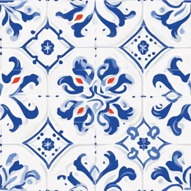 Blue and White Portuguese Tiles Pattern
