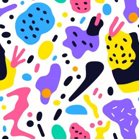 Colorful Abstract Shapes Pattern for Fabric and Wallpaper