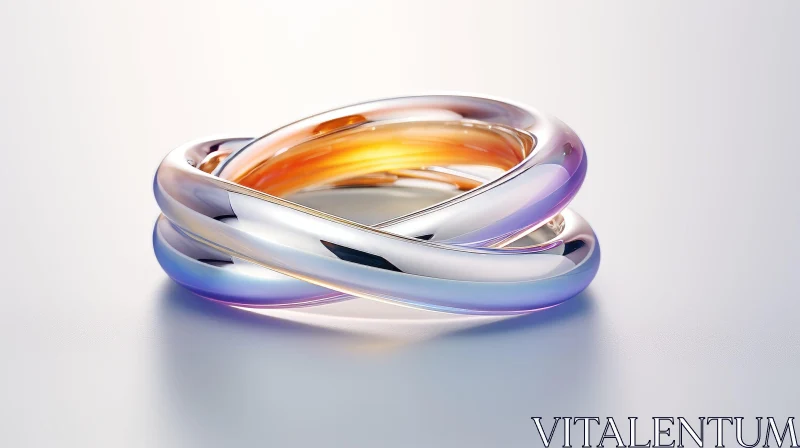 Elegant Silver Ring 3D Rendering | Jewelry Design AI Image