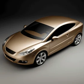 Golden Car 3D Model | Tonal Sharpness | Dark Beige and Silver
