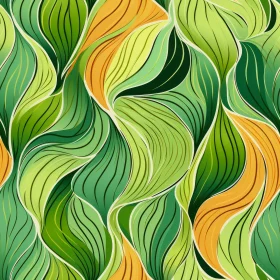 Green and Orange Waves Seamless Pattern