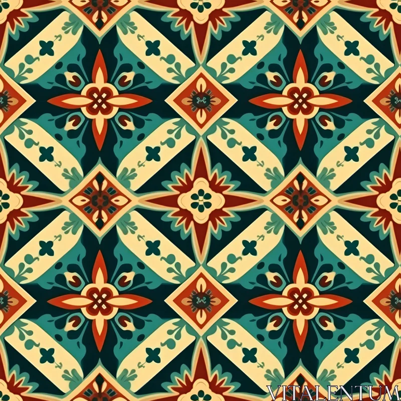 Intricate Moroccan Tile Pattern - Seamless Design AI Image