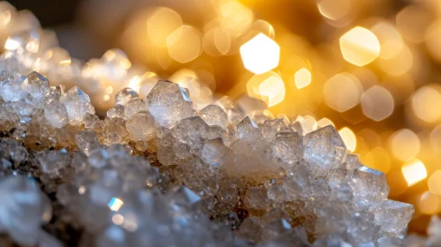 Quartz Crystals Cluster - Warm Lights Abstract Art