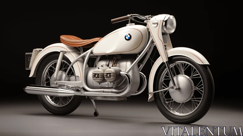 Vintage BMW Motorcycle: Realistic and Hyper-Detailed Rendering AI Image