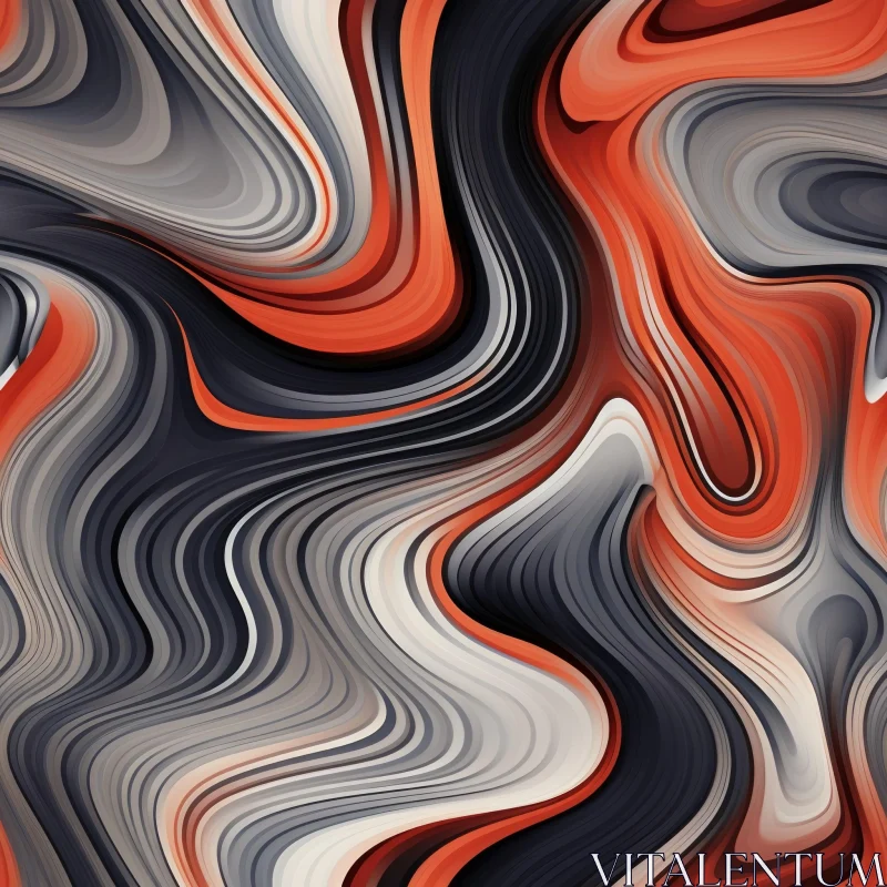 AI ART Wavy Striped Abstract Pattern in Muted Tones