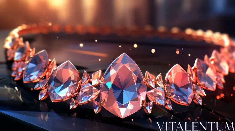 AI ART Exquisite Pink Diamond Necklace - Luxury Jewelry