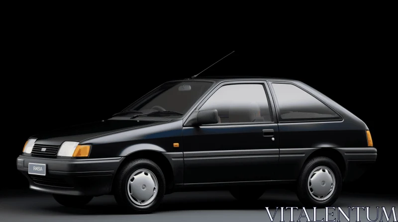 Sleek Black Car in Iconic 1980s Style | Captivating Artwork AI Image