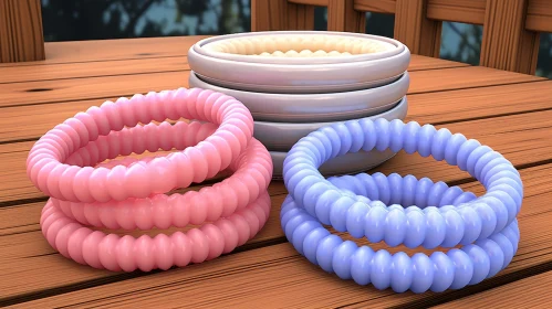 Colorful 3D Rendering of Anti-Mosquito Spiral Incense Coils