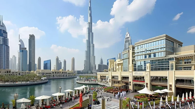 Dubai Mall and Burj Khalifa: A Captivating Architectural Marvel in Dubai AI Image