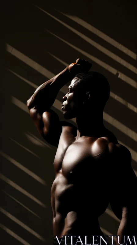 Impressive Muscular Man Portrait AI Image